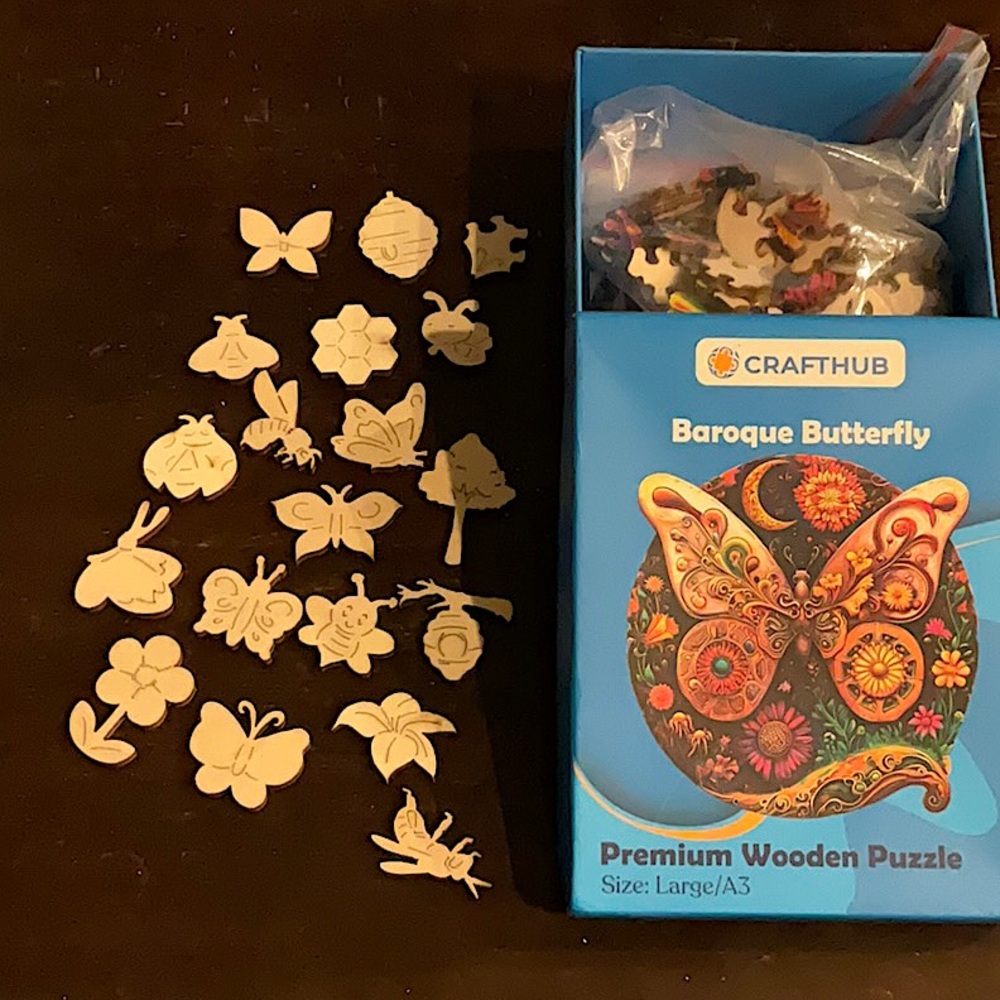 CRAFTHUB Beroque Butterfly Art Wooden 175 Piece Puzzle - Picture 8 of 9